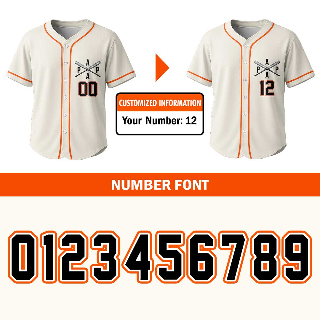 Papa Can Hit It Out Of The Park - Custom Cream Baseball Jersey