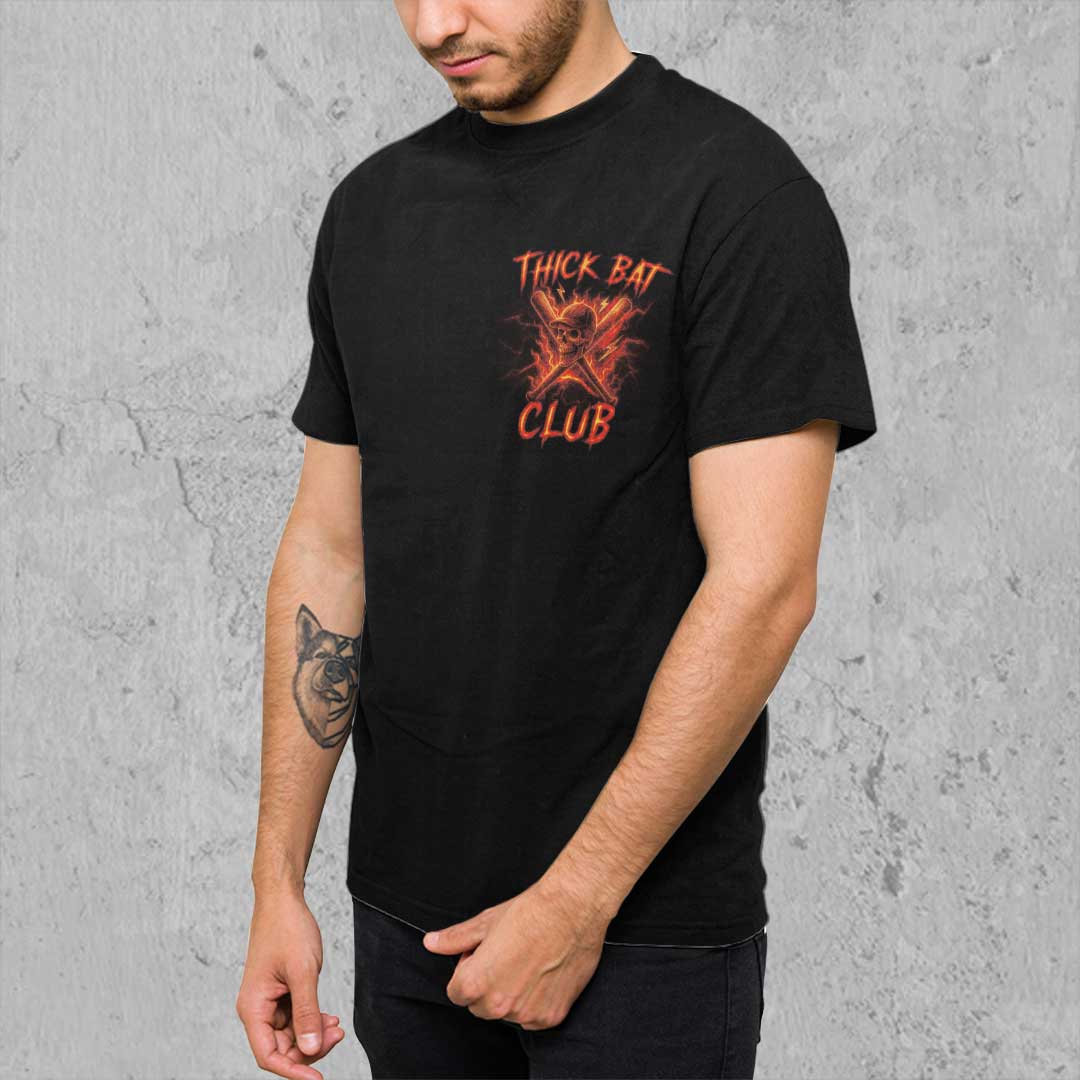 My Bat Is Not The Only Thing I Swing All Over Print Skull Baseball T-Shirt