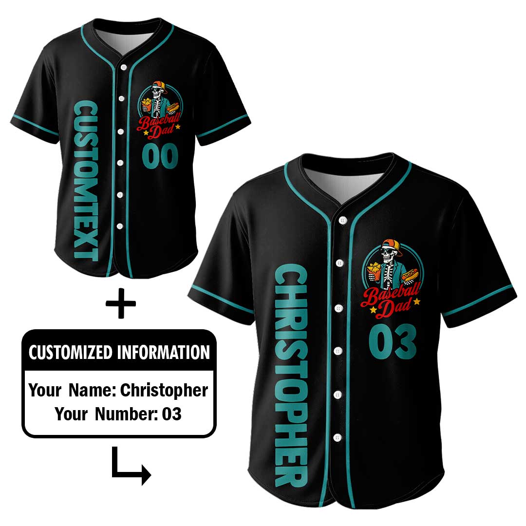 Baseball Dad Tax - Custom Black Baseball Jersey