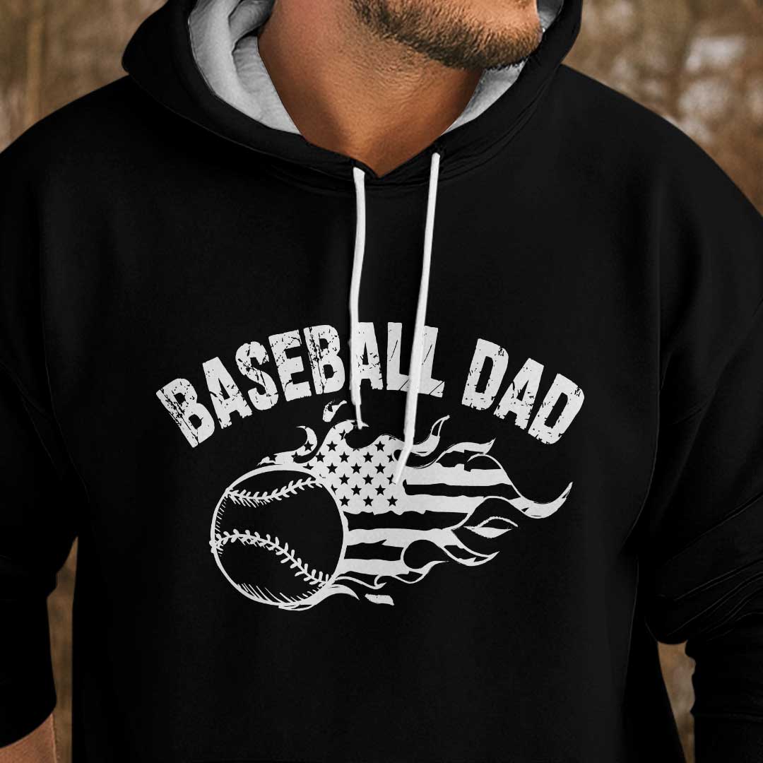 Loud and Broke Since Baseball - Black and Grey Dad Baseball Hoodie