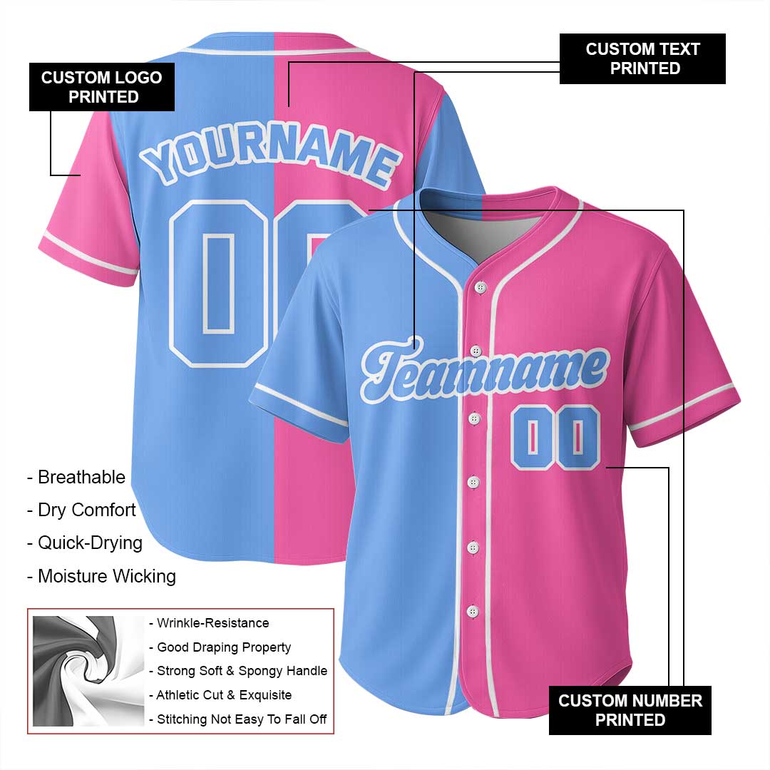 Custom Baseball Jersey With 2 Split Colors