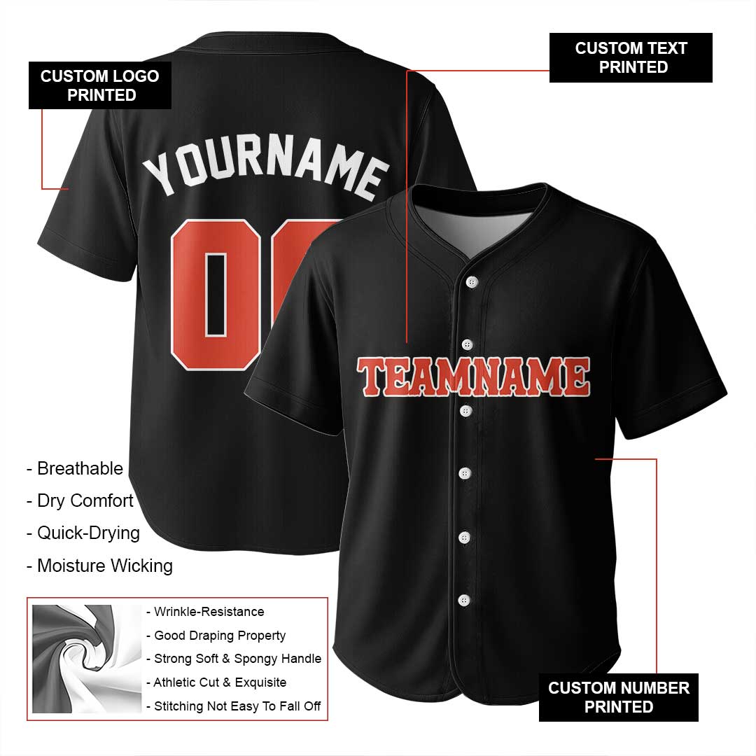 Custom Baseball Jersey with Cream Orange Black