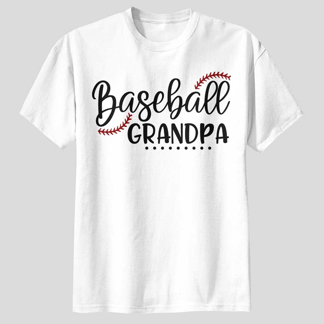 Baseball Grandma and Grandpa - White and Black Baseball T-Shirt