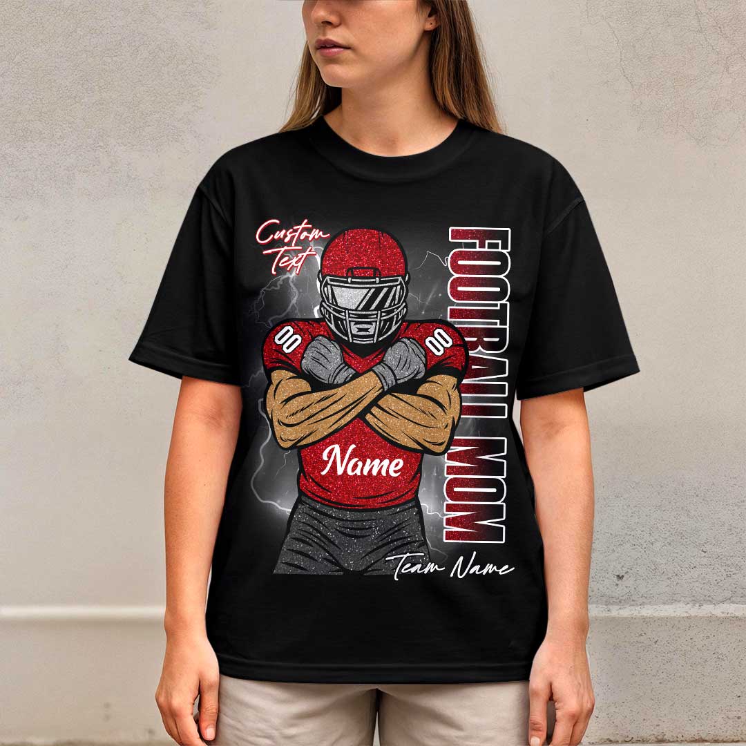 Football Parent Custom Player Name and Number - Custom Football Tshirt