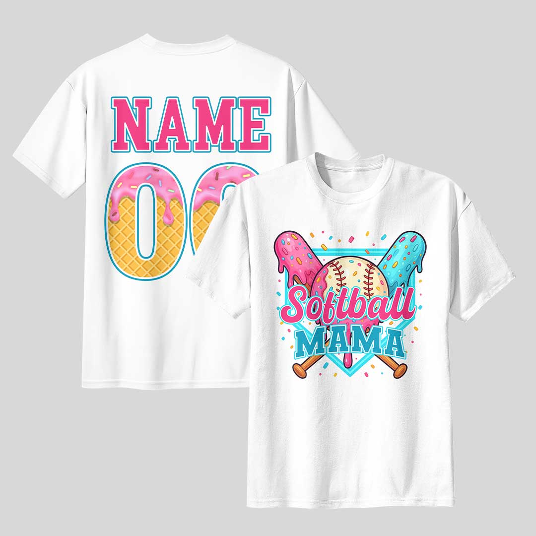 Custom Ice Cream Softball Tshirt