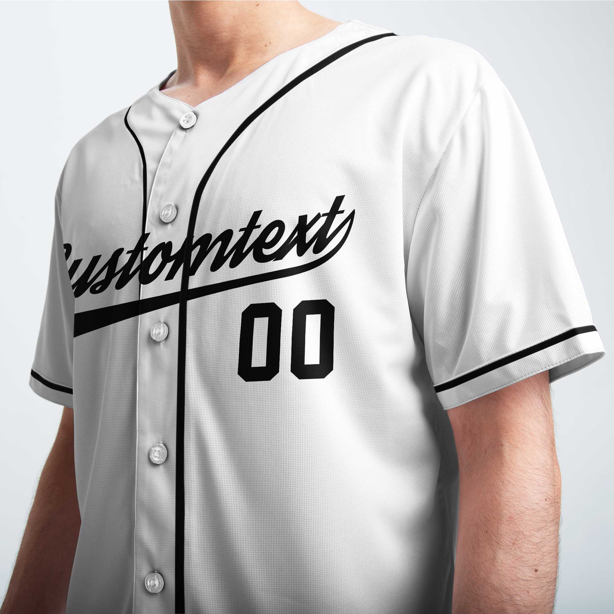 TRUE BALLER - Custom White Black Baseball Jersey