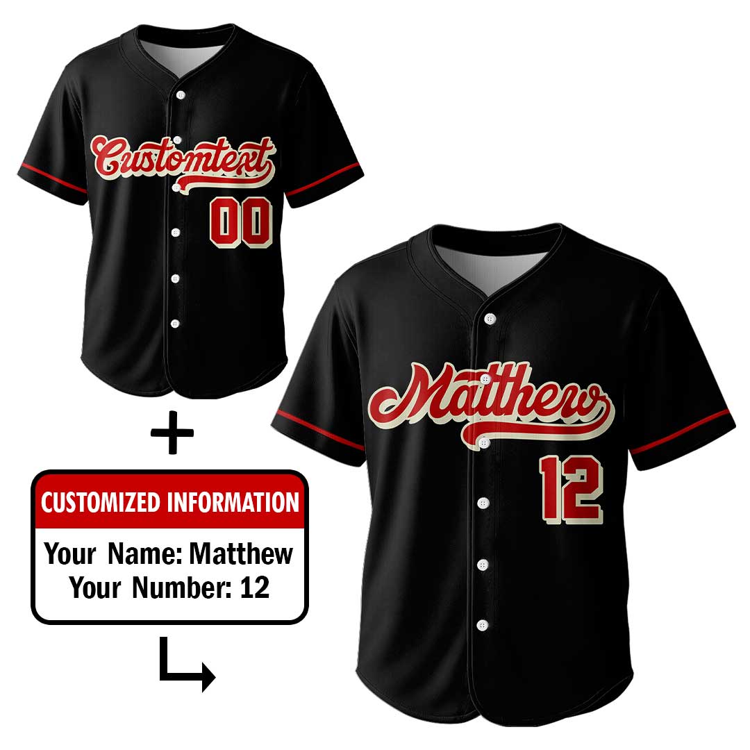 Baseball Dad Don't Need Therapy - Custom Black Baseball Jersey