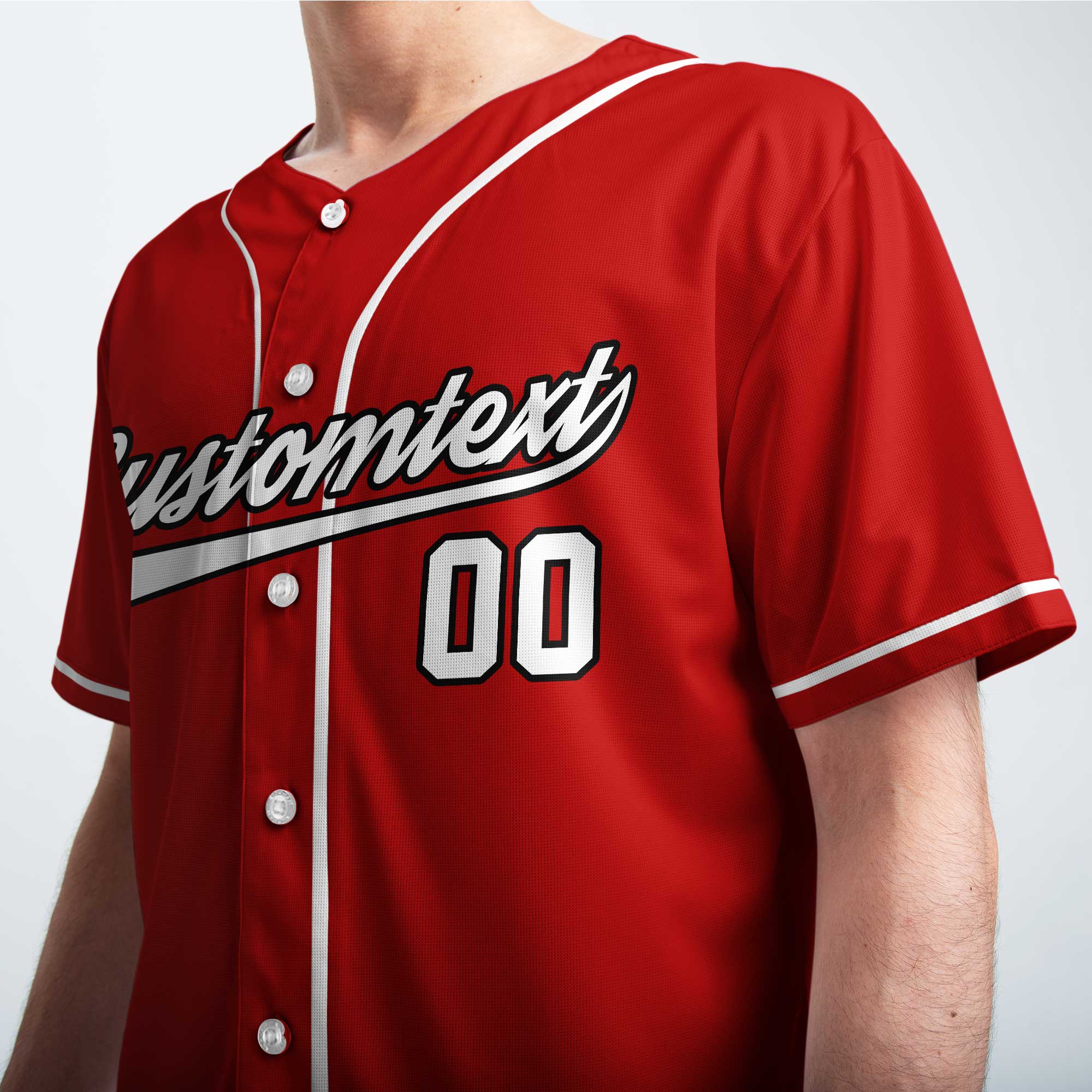 Baseball Lover Facts - Custom Red and White Stripes Baseball Jersey
