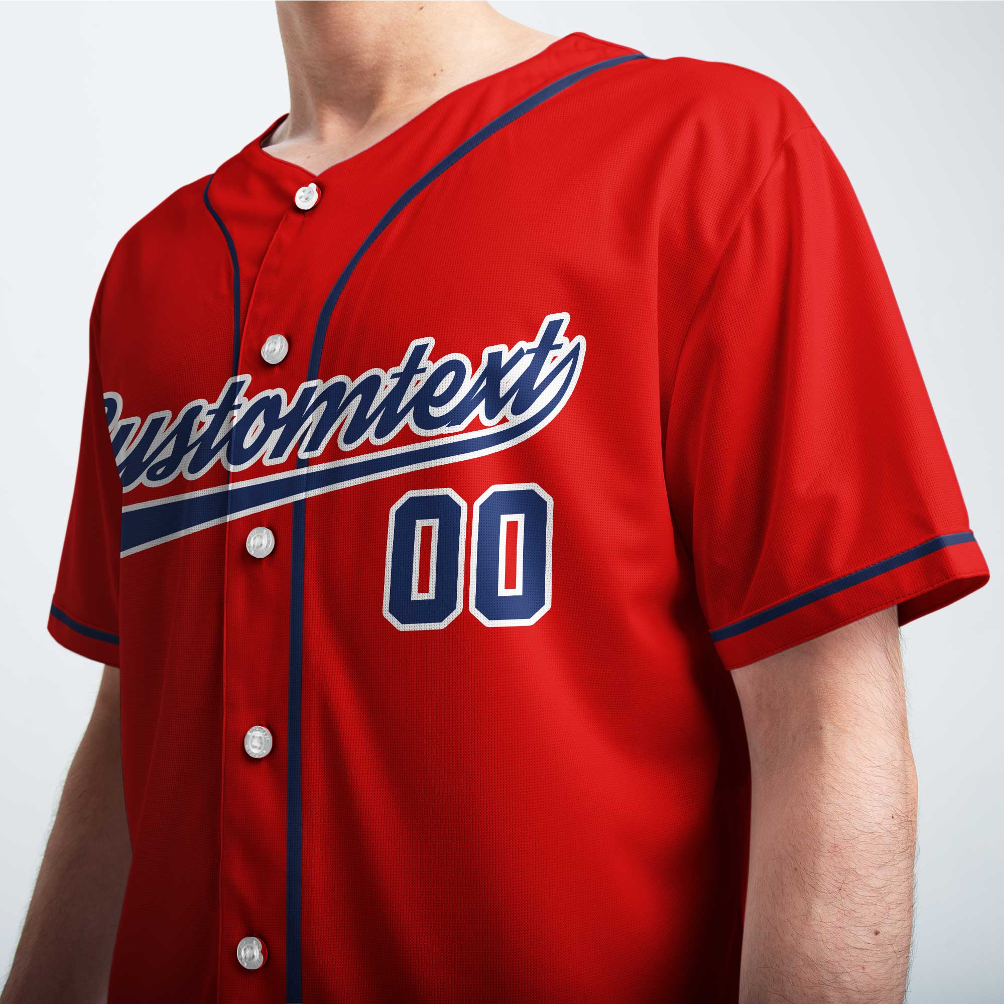 Rub Some Dirt On It - Custom Red and Navy Baseball Jersey
