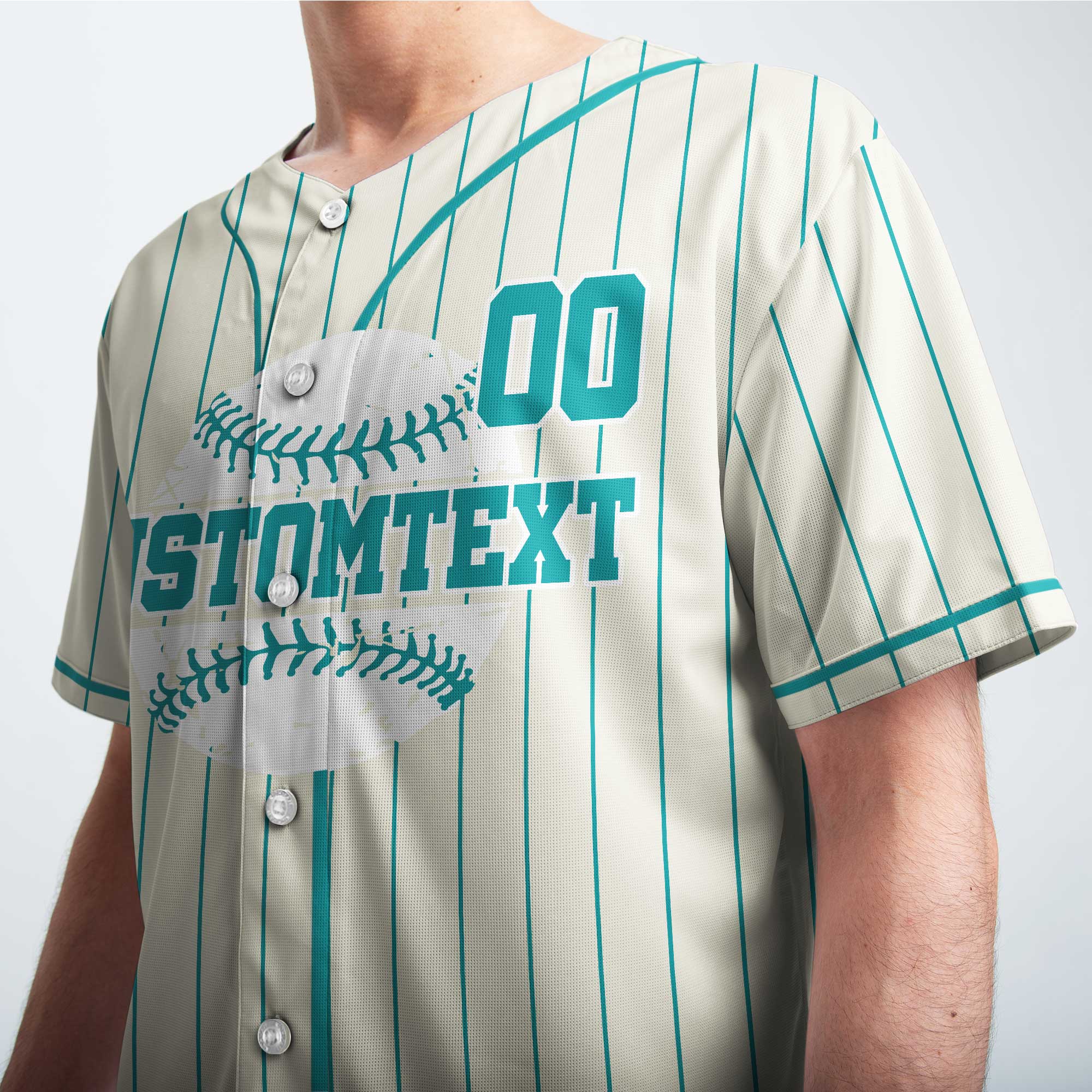 Life Is Better On The Field - Custom Cream Aqua Blue Baseball Jersey