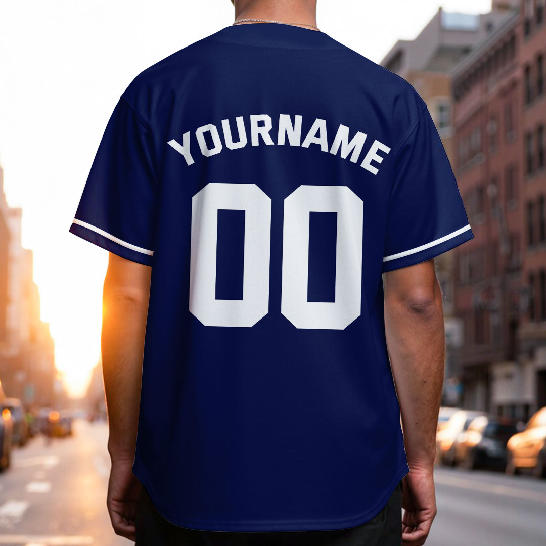 Custom Baseball Jersey with Navy and White Color