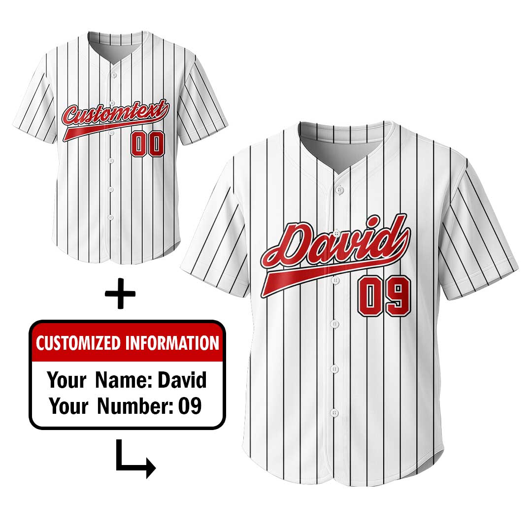 Nothing Is As Precious As Baseball - Custom White with Black Stripes Baseball Jersey