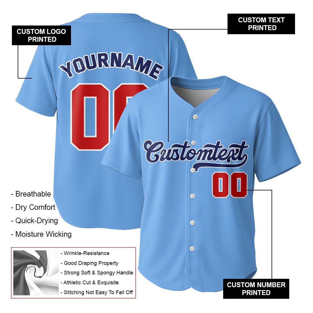 Custom Baseball Jersey with Navy White Blue Color