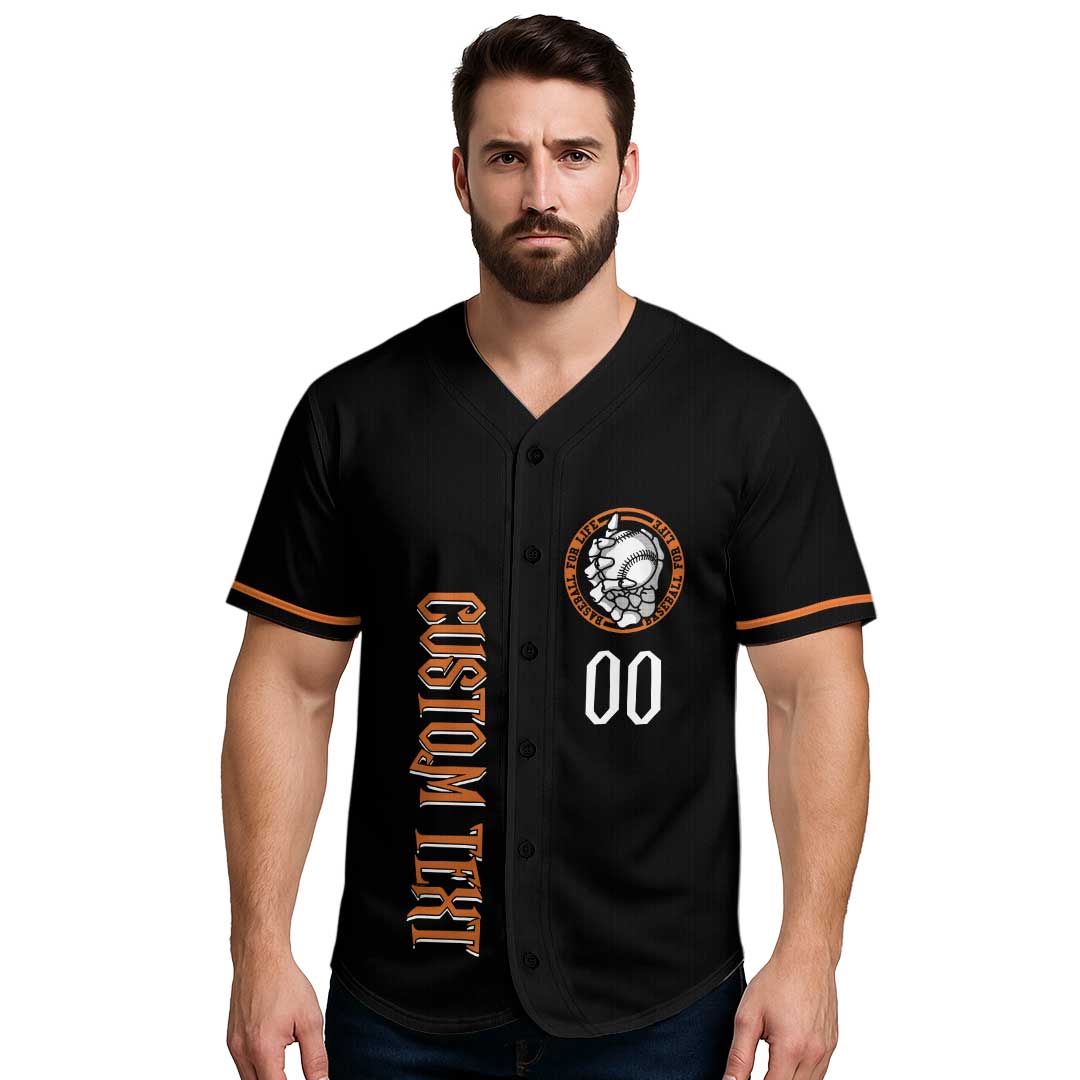 It's Baseball Postseason - Custom Black Orange Halloween Baseball Jersey