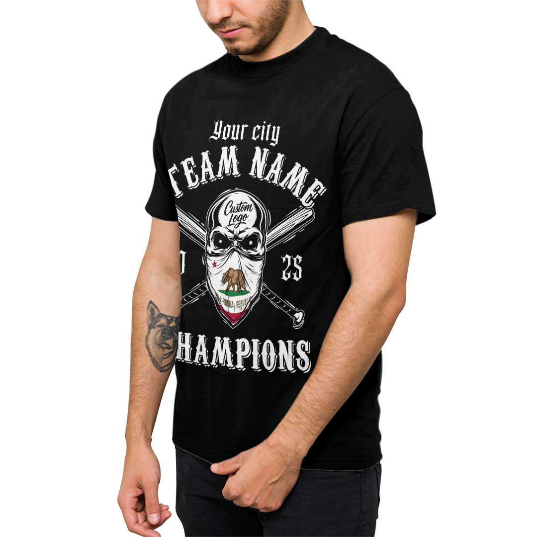 California Baseball Team Champions - Black Baseball T-Shirt