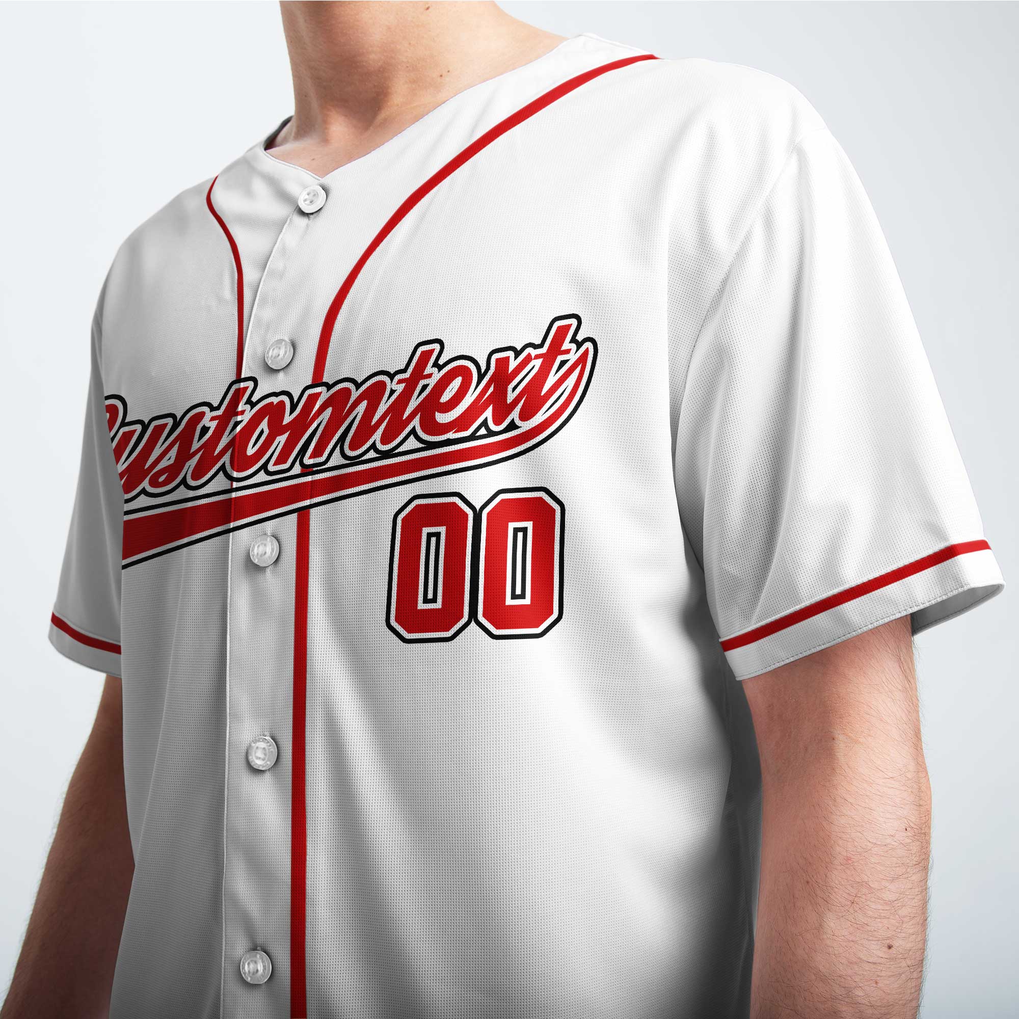 Love The Baseball Lover - Custom White Red Baseball Jersey