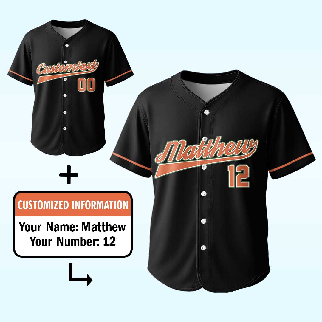 Swing For The Screams - Custom Black Orange Halloween Baseball Jersey