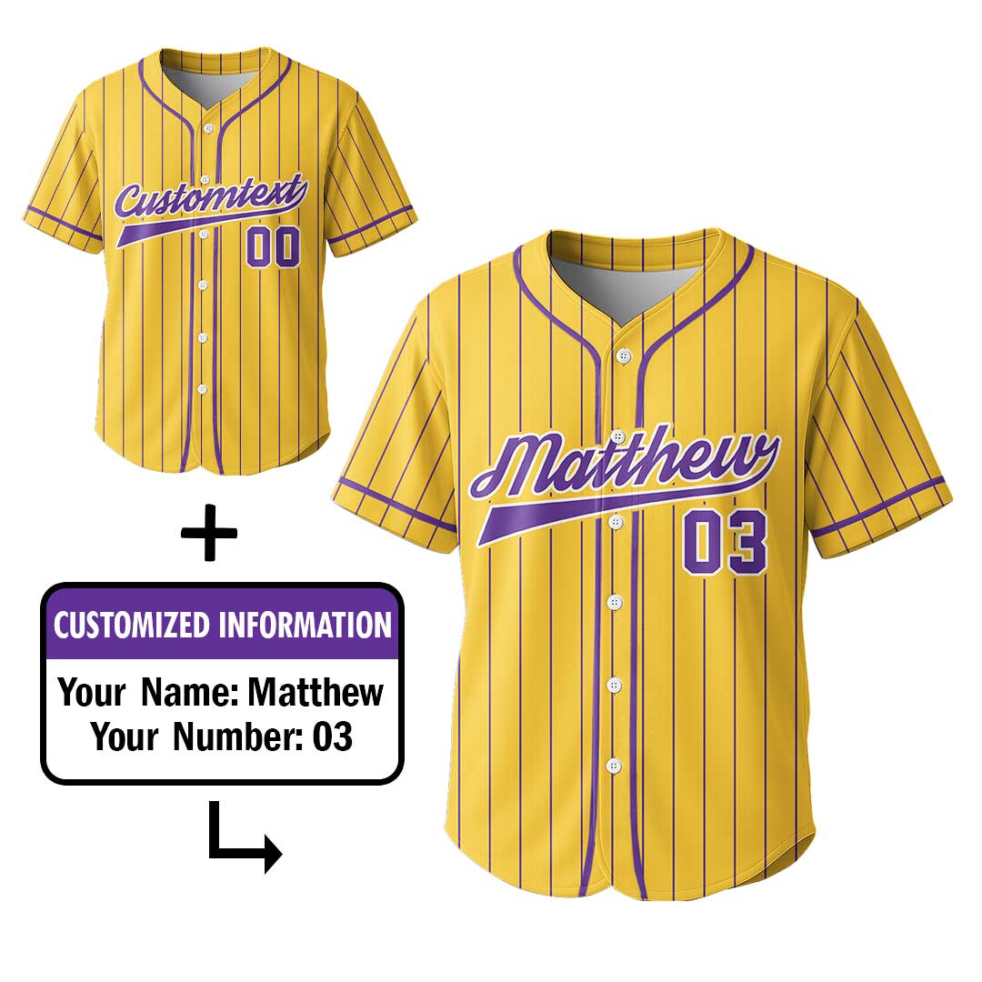 Run Run Run - Custom Yellow White Baseball Jersey