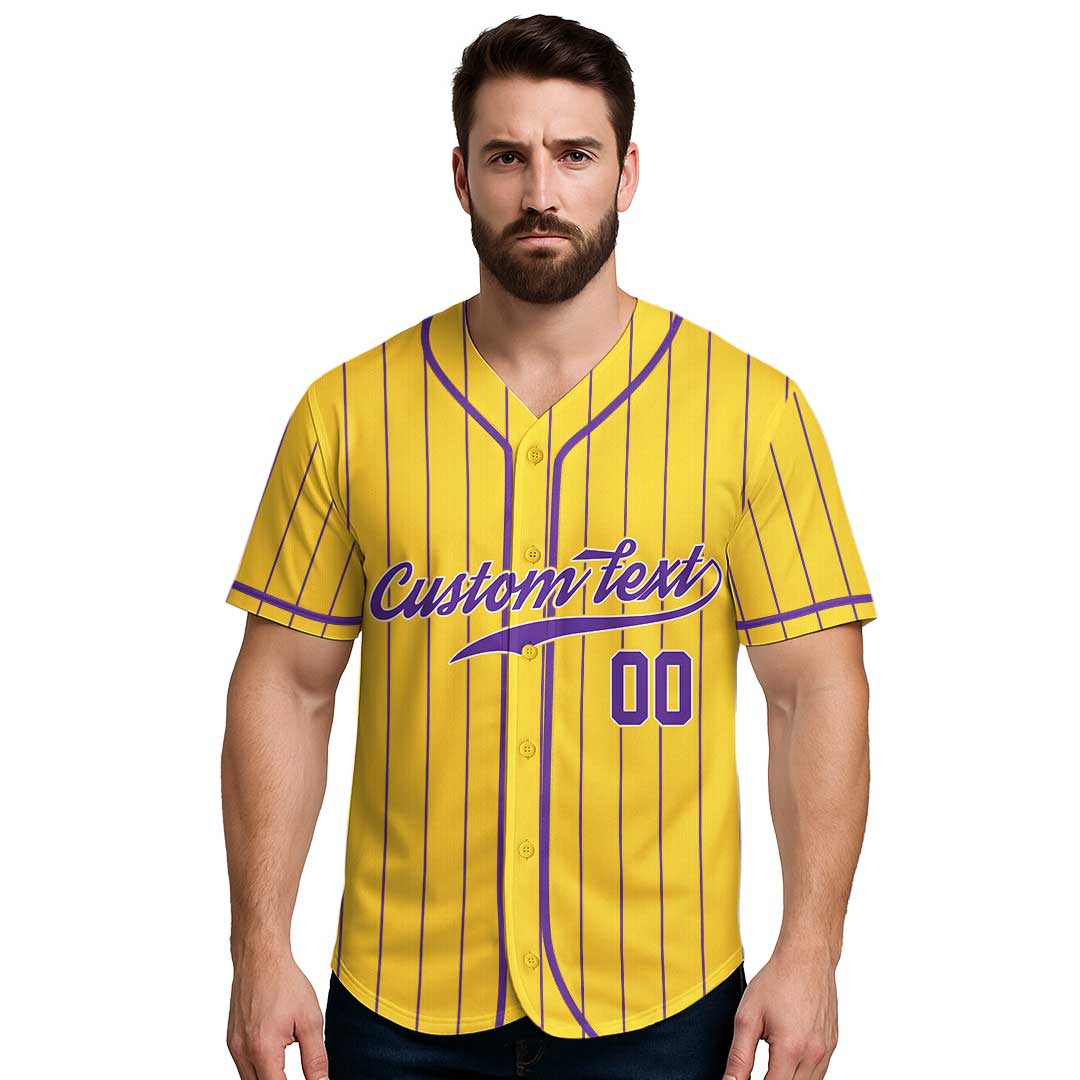 Let's Go - Custom Yellow Baseball Jersey