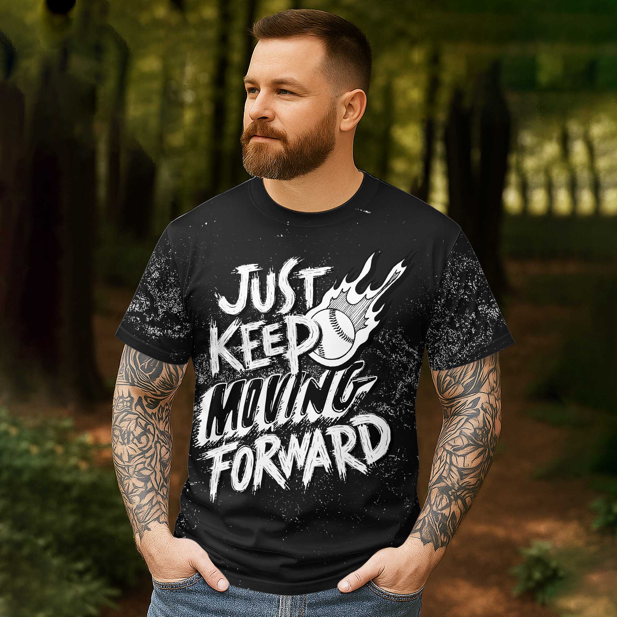 Just Keep Moving Forward All Over Print T-Shirt