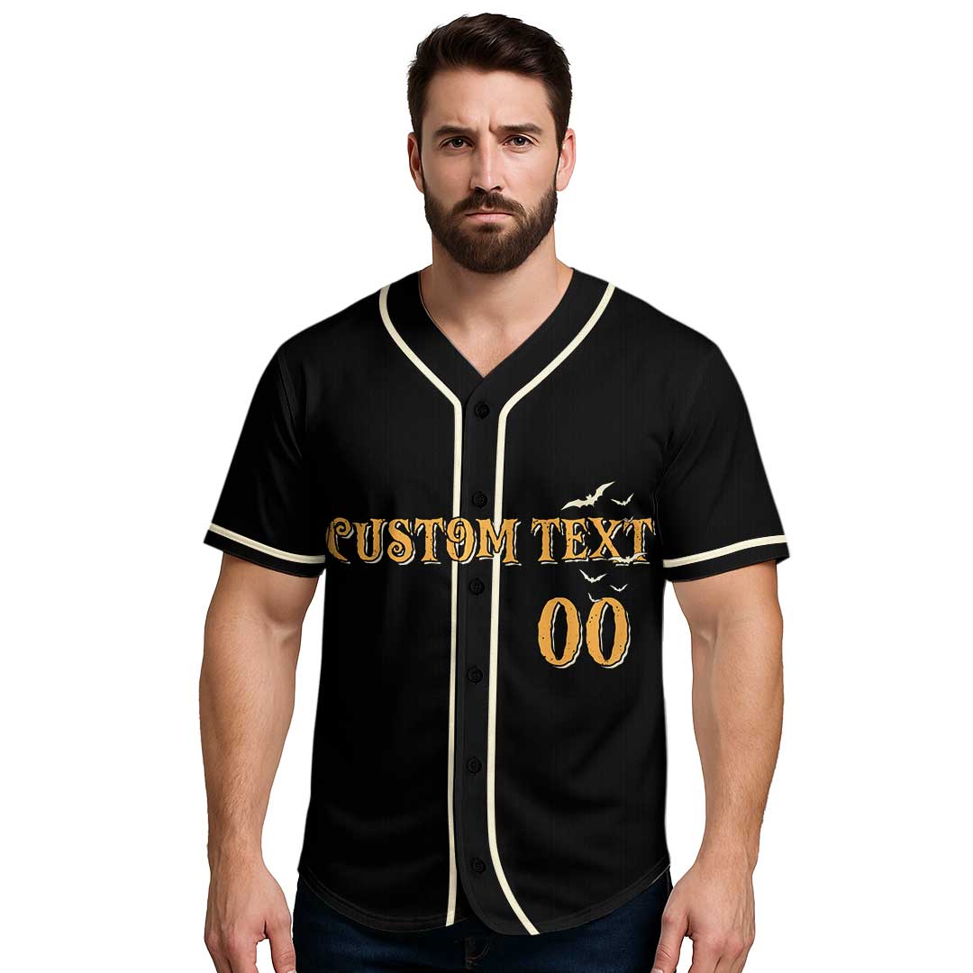A Witch Prefers Bat And Ball - Custom Black Halloween Baseball Jersey