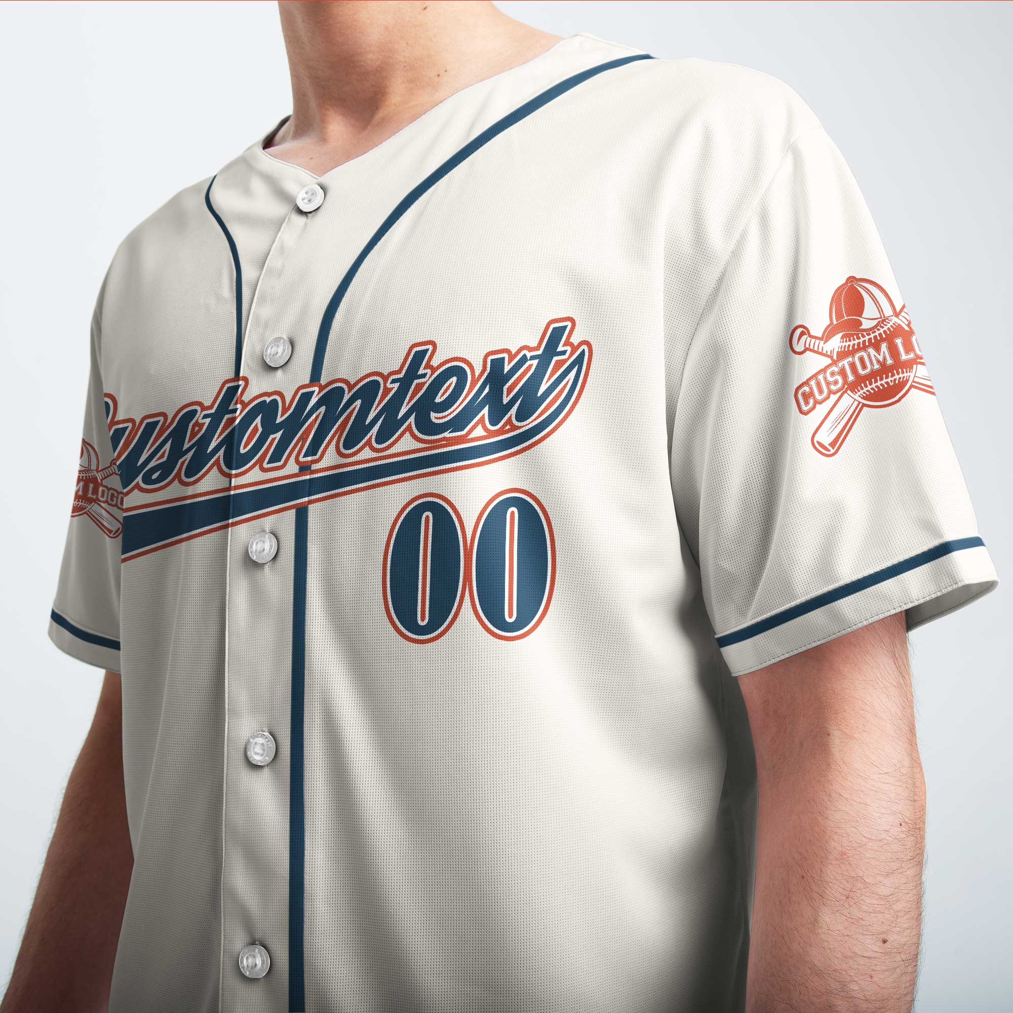 Wanna Be A Baller Shot Caller - Custom Cream Navy White Baseball Jersey