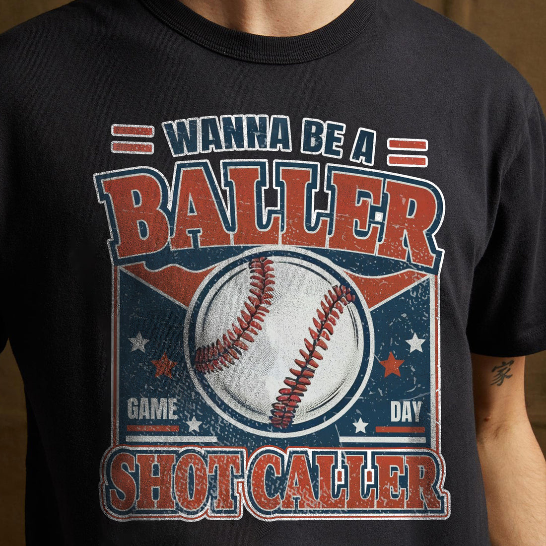 Wanna Be A Baller Shot Caller Baseball T-Shirt