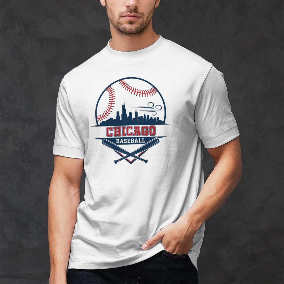 Custom Baseball State Series - Black White Baseball T-Shirt