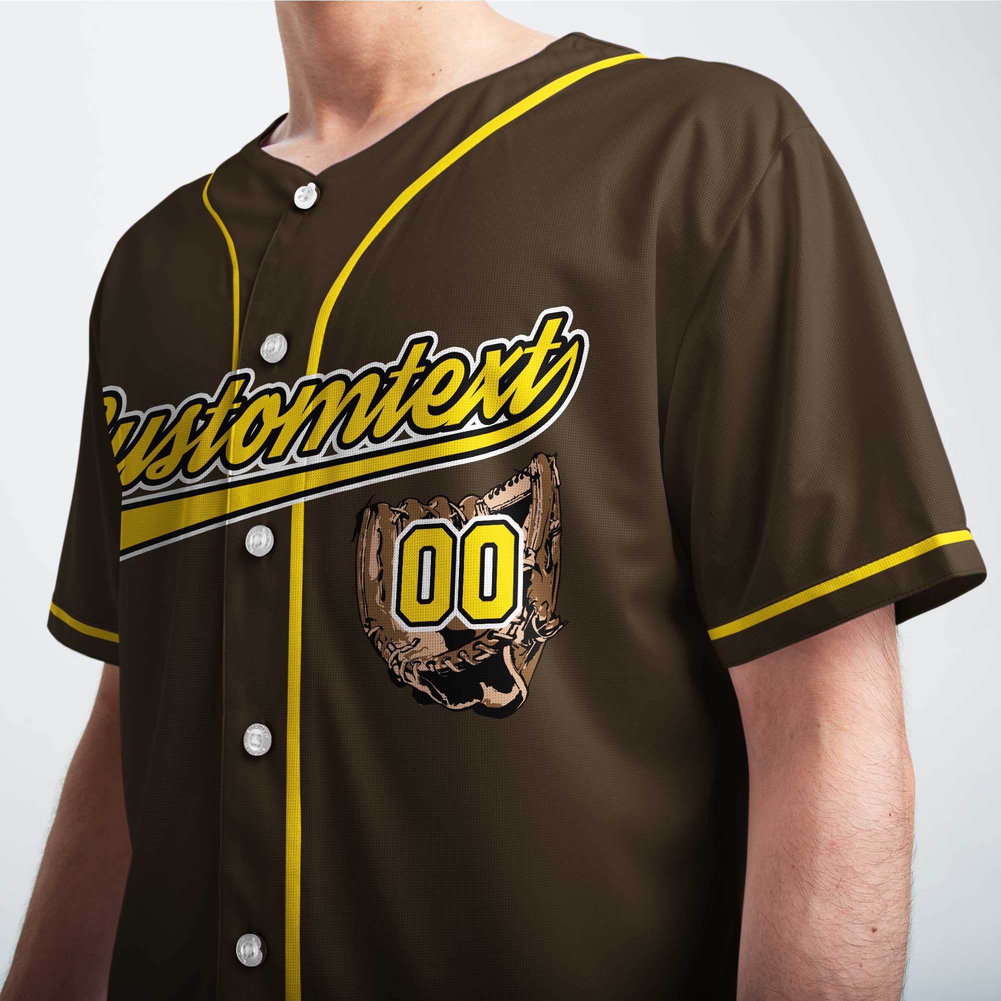 Game Day Batter Batter Swing - Custom Brown Yellow Baseball Jersey