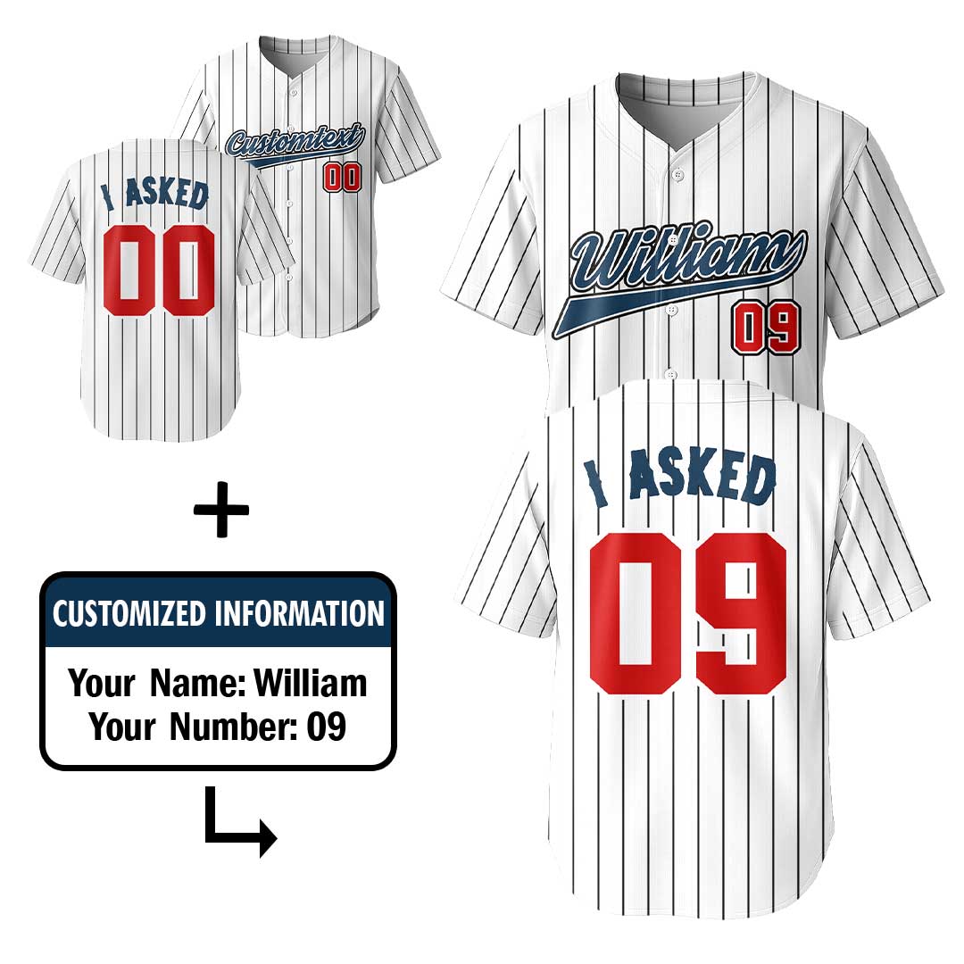 I Asked and I Said Yes - Custom Couple Baseball Jersey