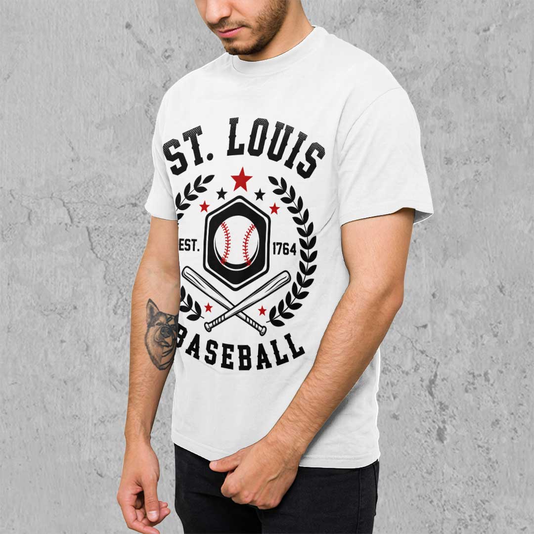 Baseball St. Louis State Series - Black White Baseball T-Shirt