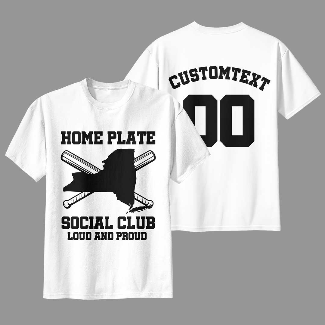 California Home Plate Social Club - Black White Baseball T-Shirt