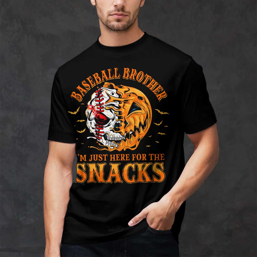 Baseball Brother I’m Just Here For The Snacks Baseball T-Shirt