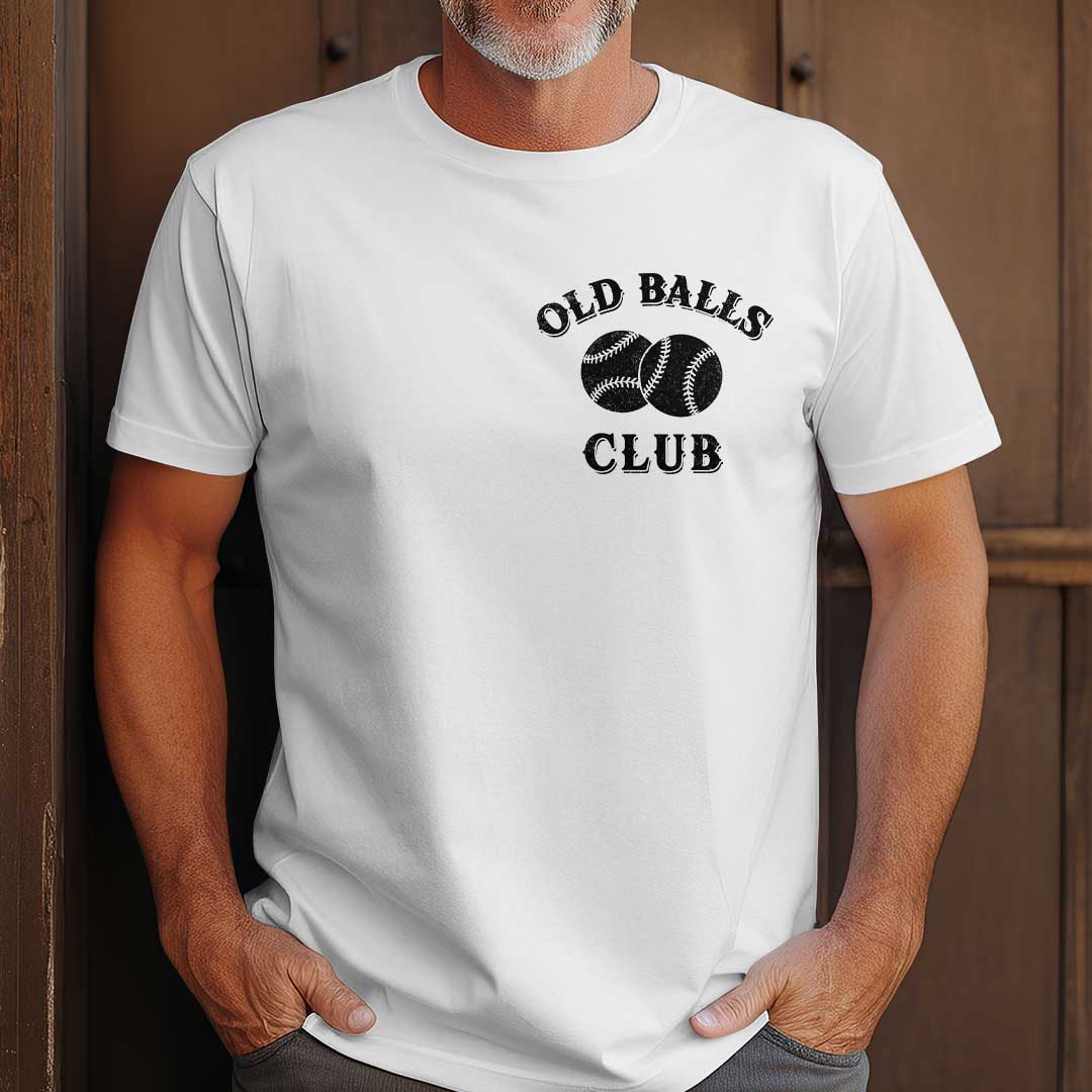Lifetime Member of Grumpy Old Balls Club - Black White Baseball T-Shirt