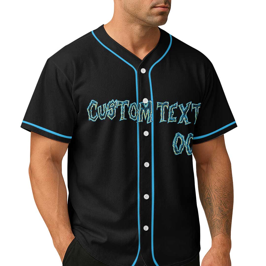 My Bat Is Big My Patience Is Not - Custom Black Skull Baseball Jersey