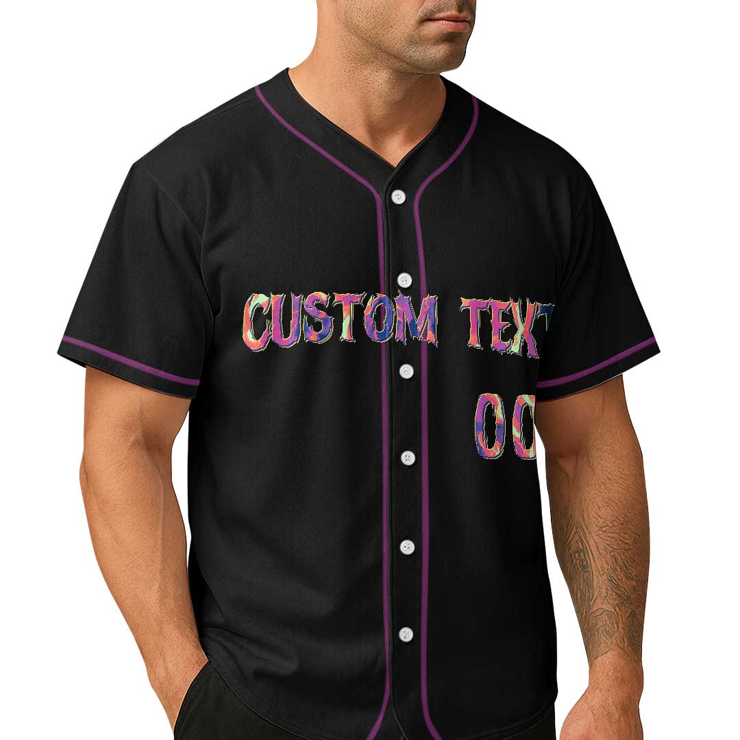 Handle My Bat Like A Pro - Custom Black Skull Baseball Jersey