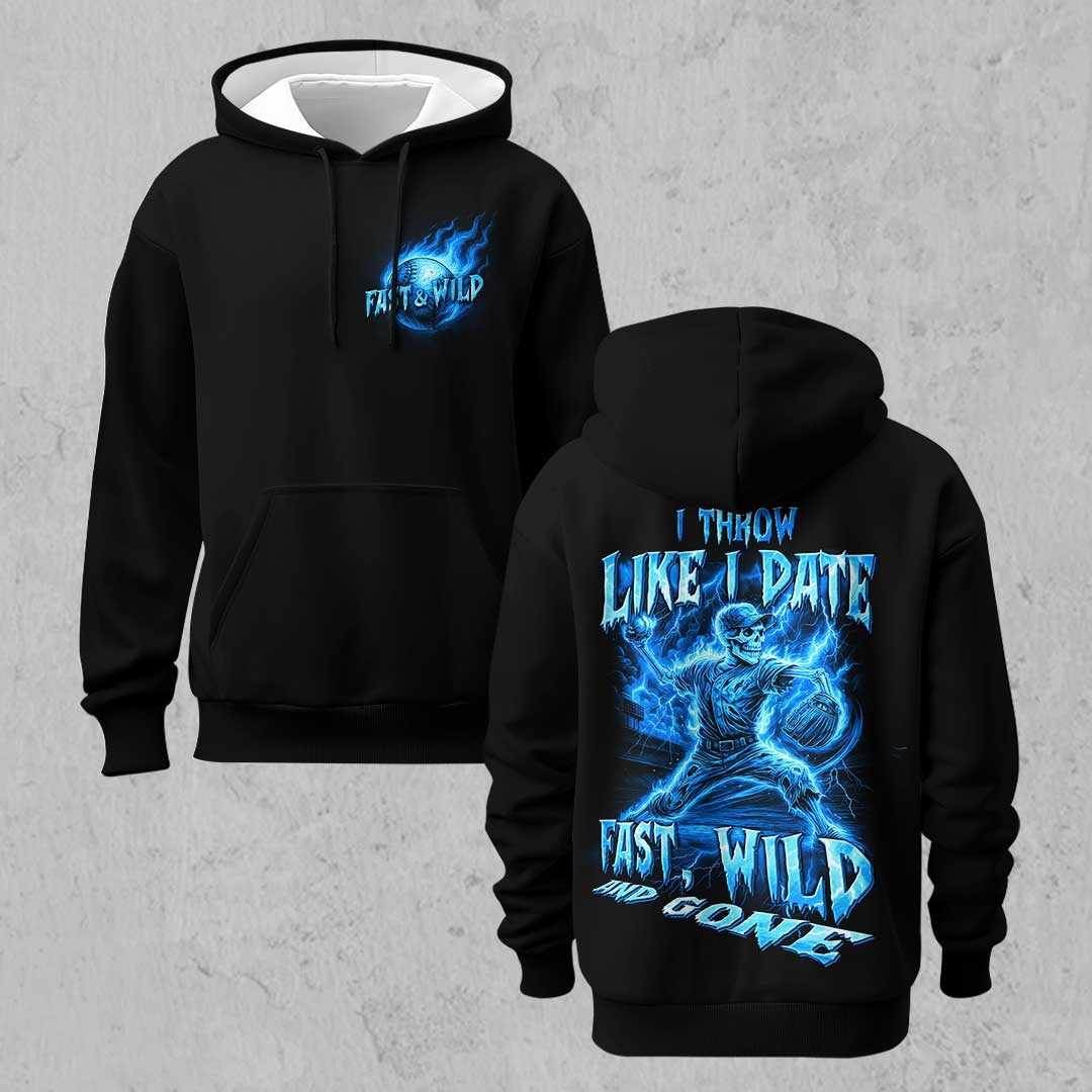 Fast, Wild and Gone - Custom Black Skull Baseball Hoodie