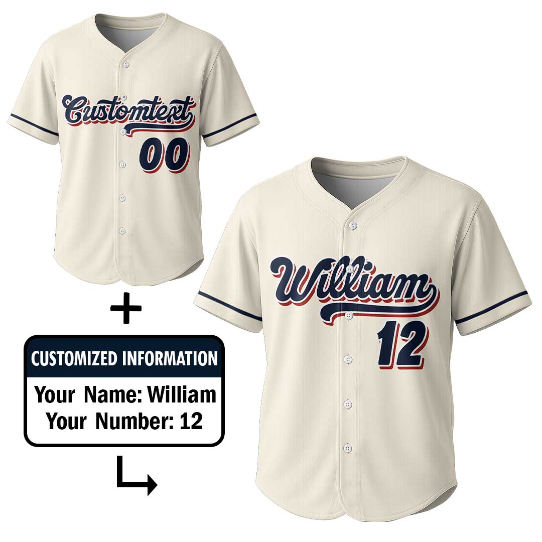 Hey Batter Batter Swing - Custom Groovy Cream Baseball Jersey