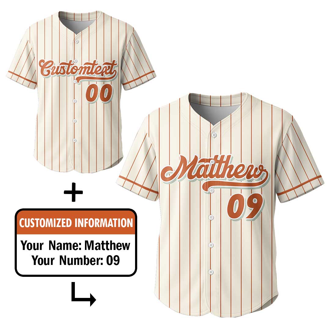 Bat, Ball and Burger Bliss - Custom Groovy Cream Baseball Jersey