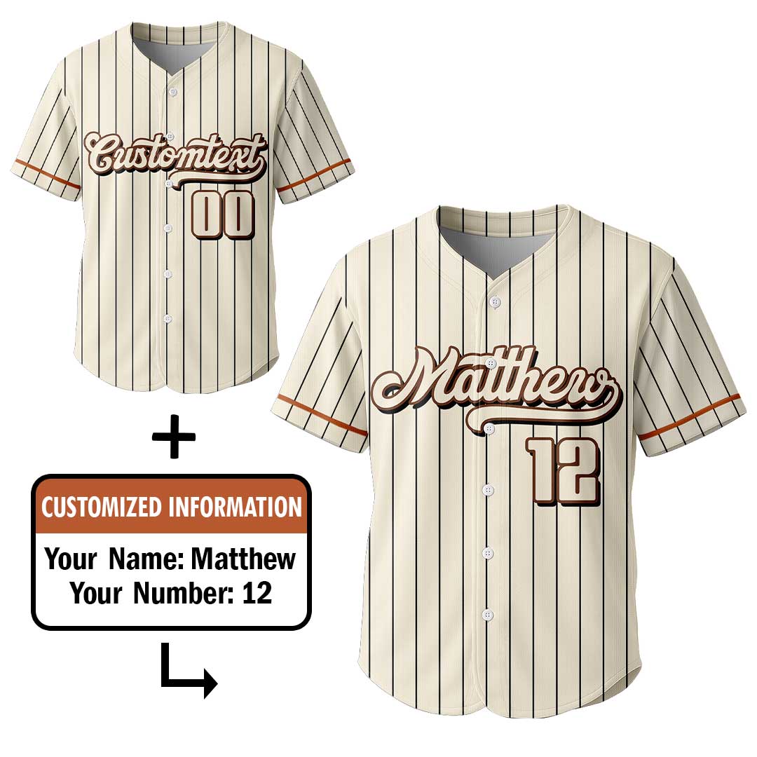 Extra Innings Extra Cheese - Custom Groovy Cream Baseball Jersey