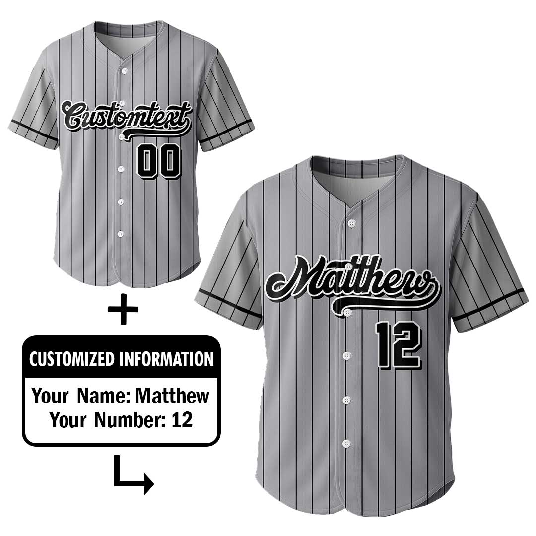 Loud and Broke Since Baseball - Custom Grey Baseball Jersey