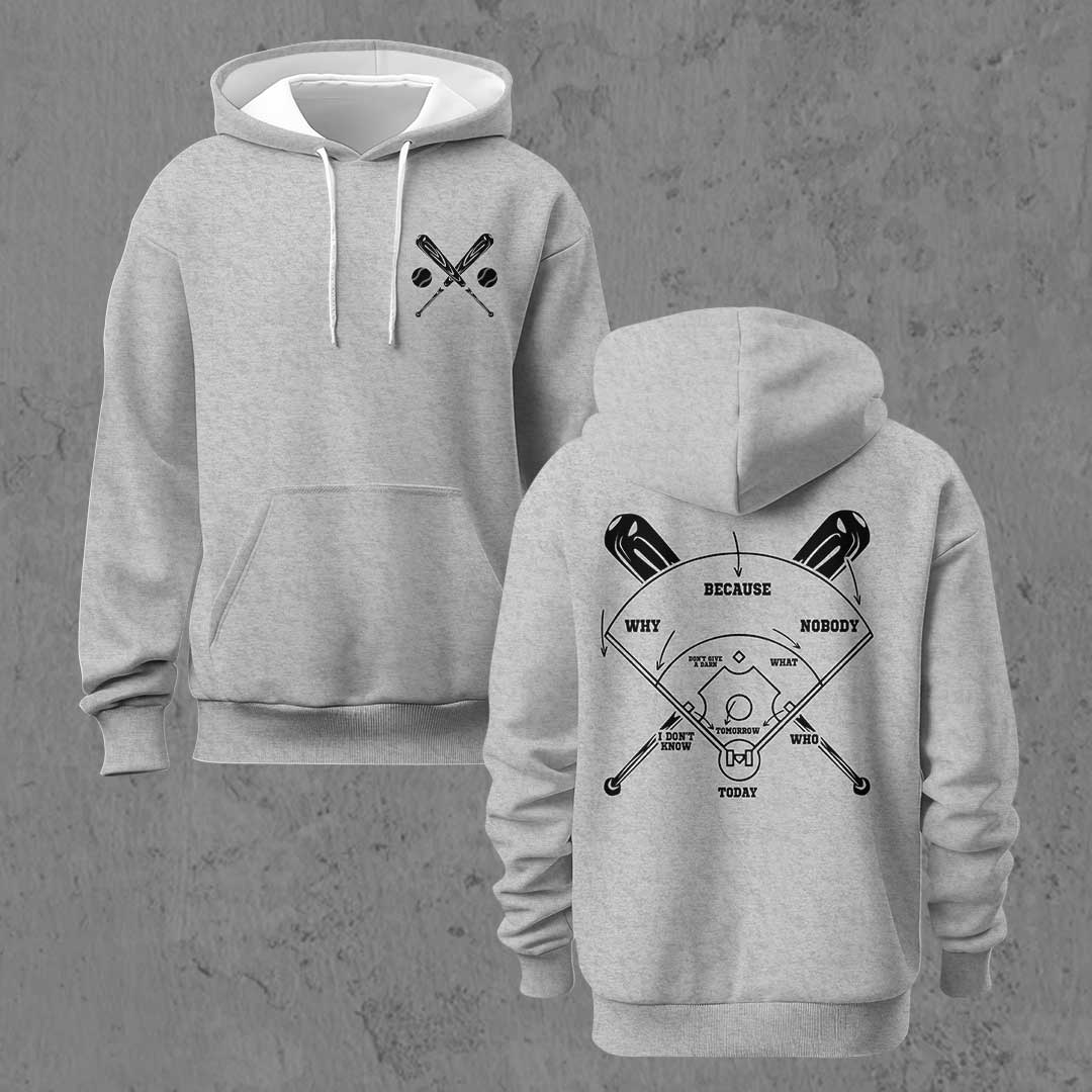 Who's On First Classic Comedy Routine - Black and Grey Baseball Hoodie