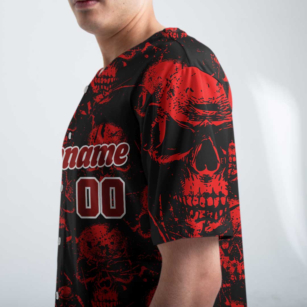 Custom Baseball Jersey With Skull Pattern
