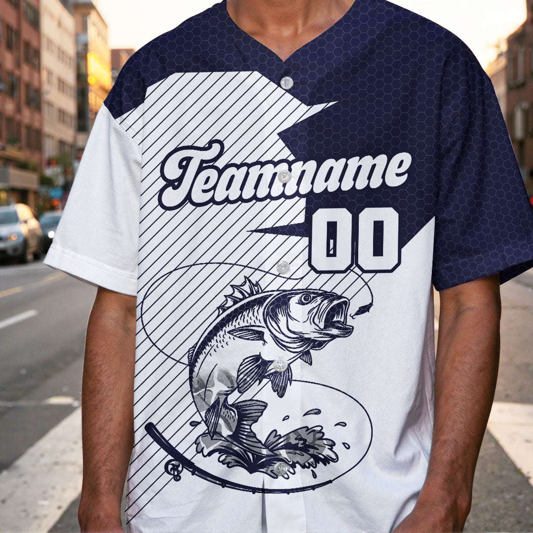 Custom Baseball Jersey With Fishing Theme