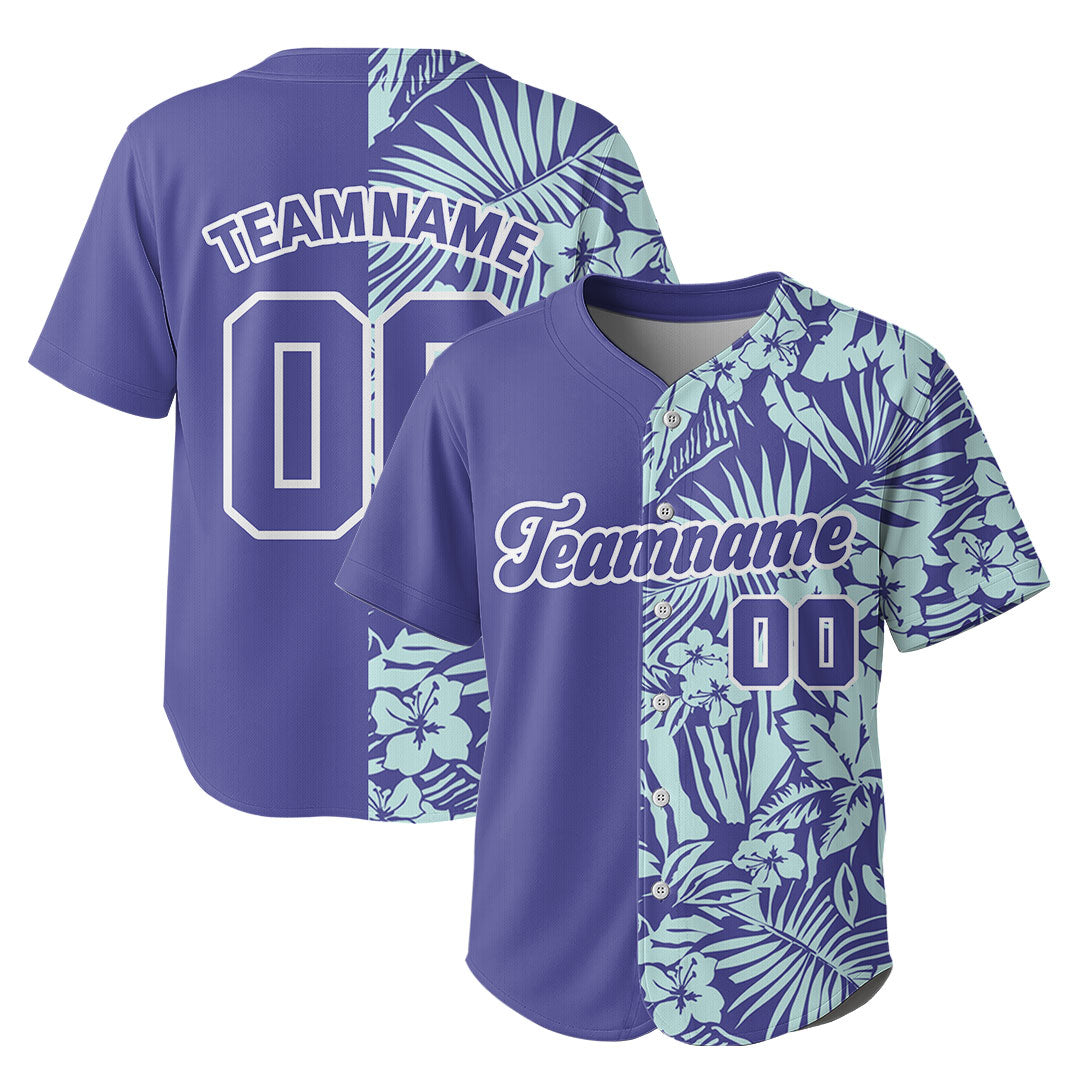 Custom Baseball Jersey with Tropical Pattern