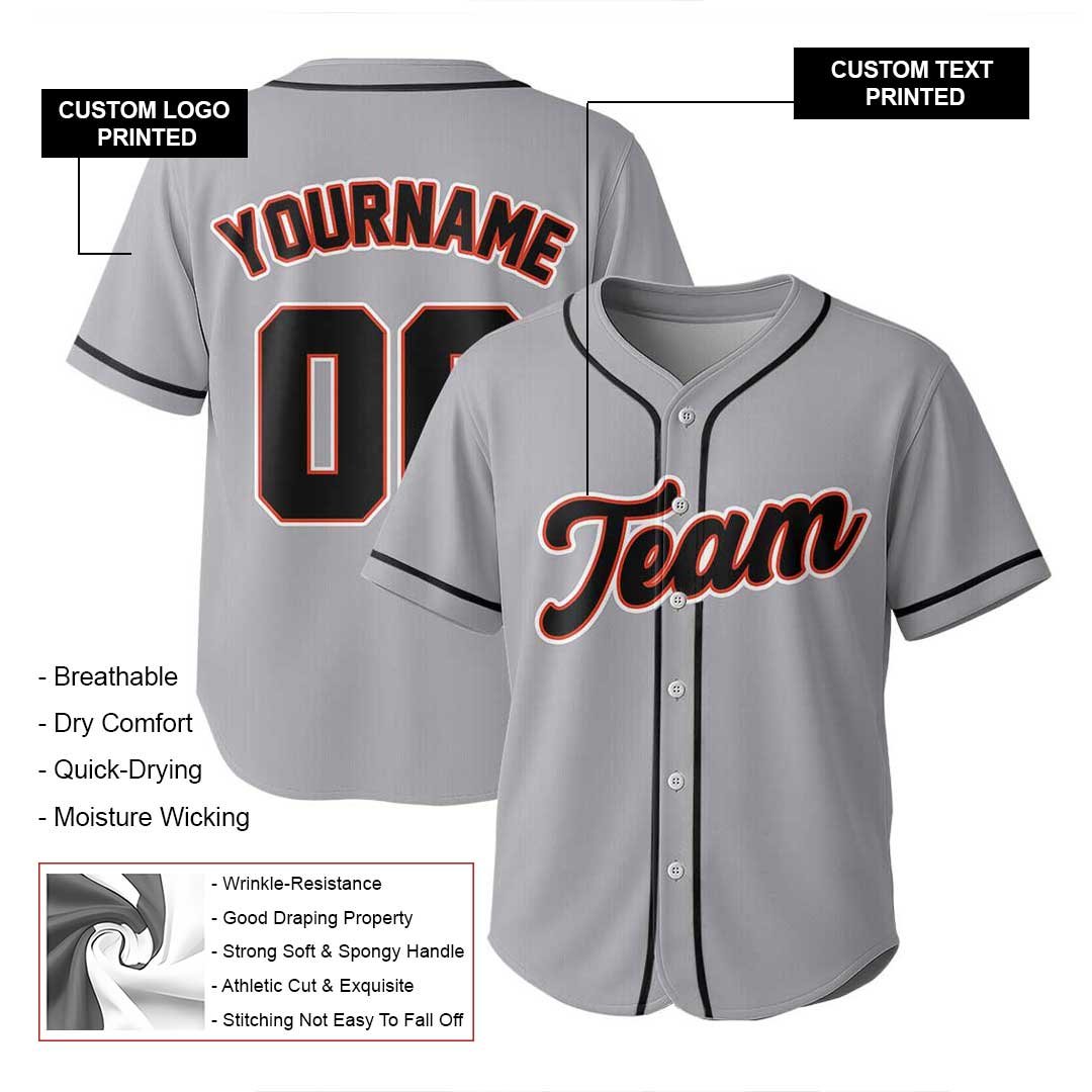 Custom Baseball Jersey with Grey Navy White Color