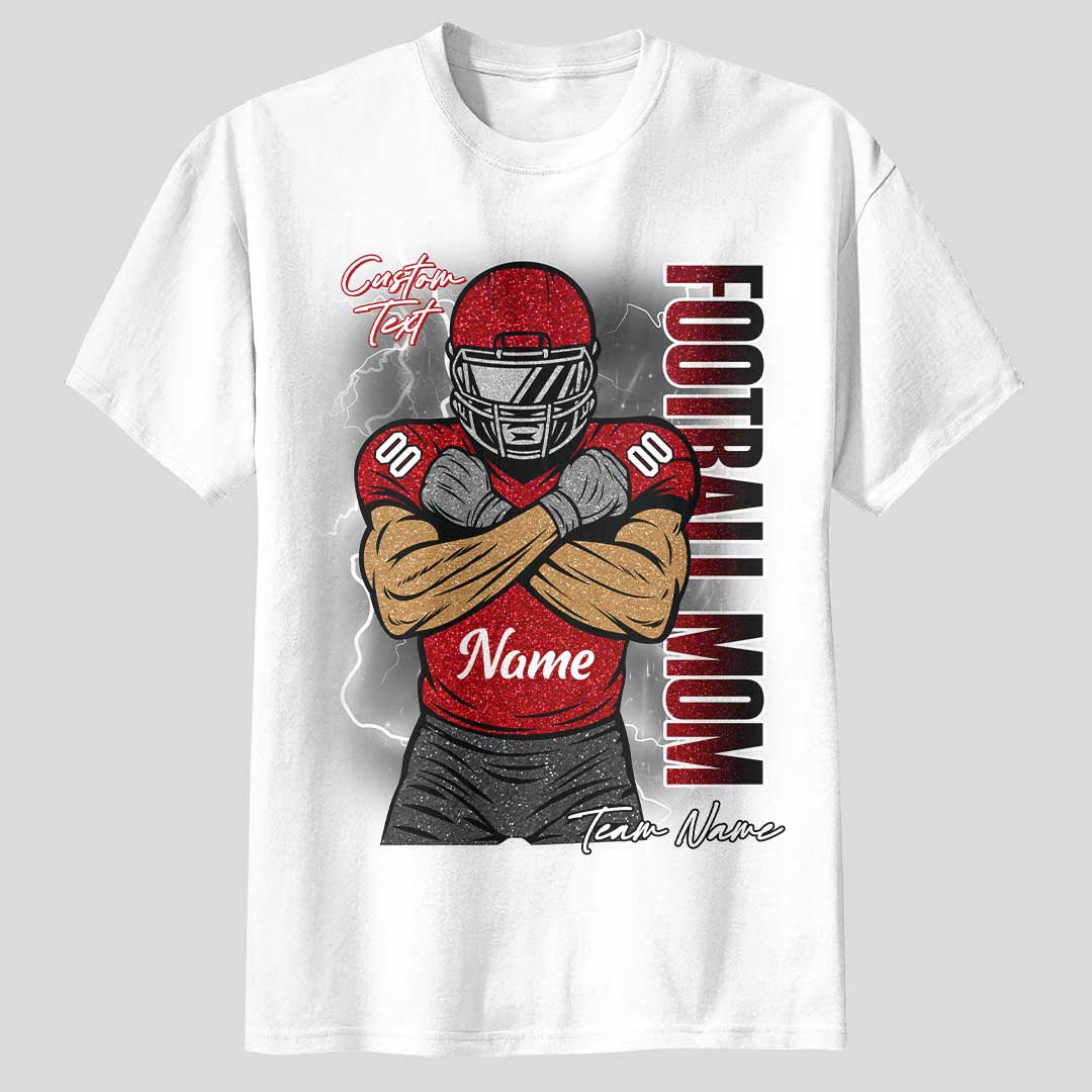 Football Parent Custom Player Name and Number - Custom Football Tshirt