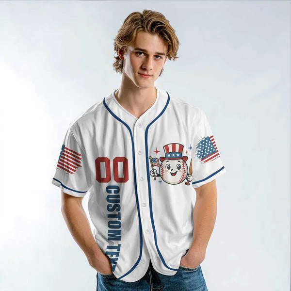 YOU LOOK LIKE THE 4TH OF JULY MAKES ME WANNA HIT A HOME RUN REAL BAD - Baseball Jersey - Patriotic American Jersey