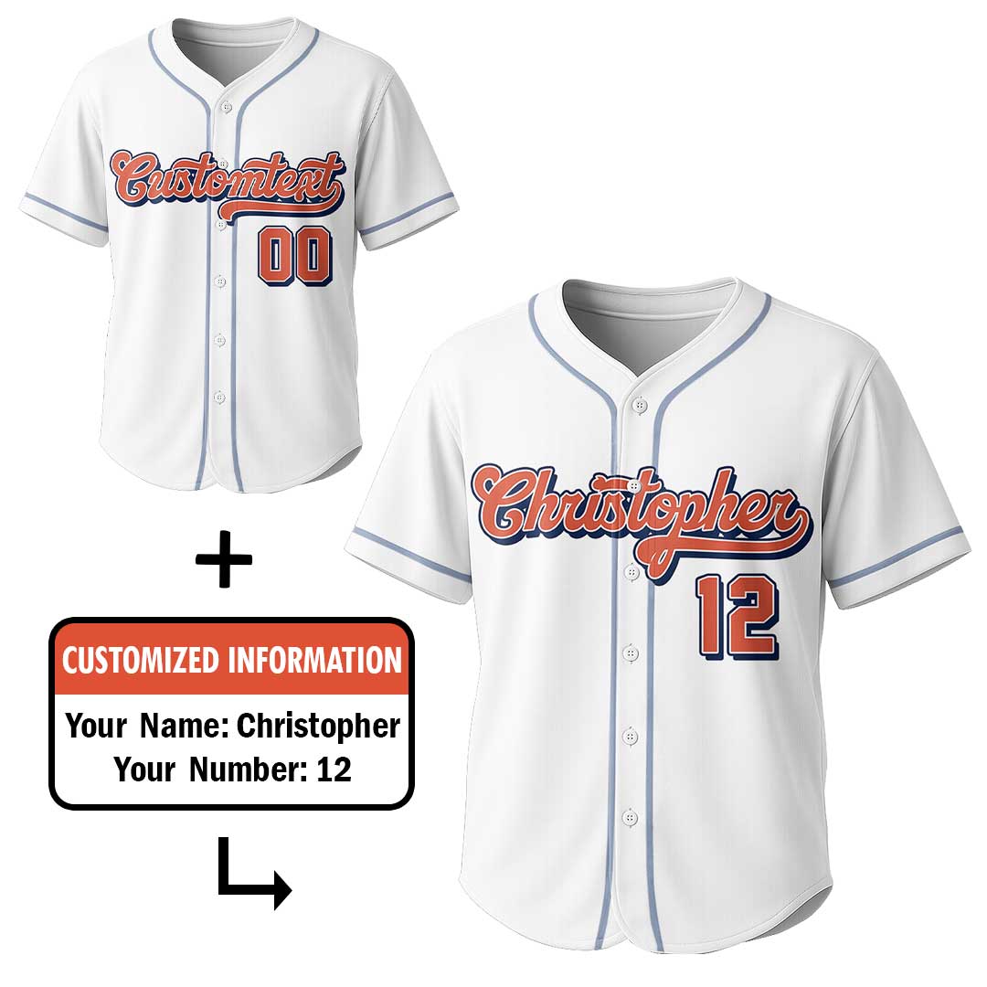 Hot Doggin' To Home Plate - Custom Groovy White Baseball Jersey