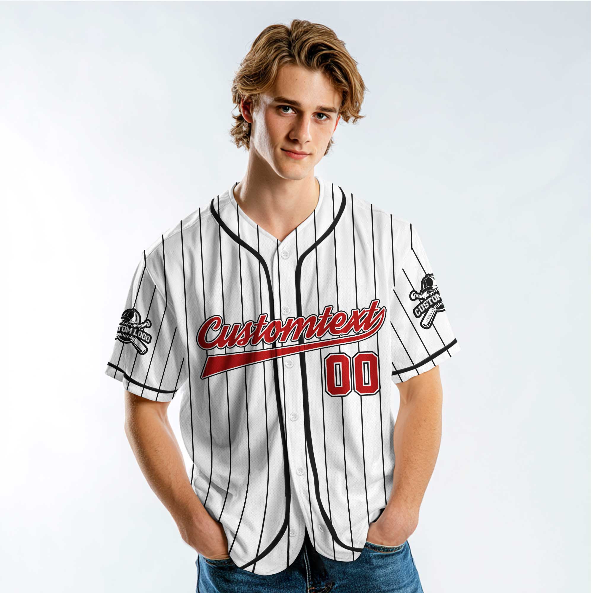 I May Be A Lefty But I'm Always Right - Custom White with Black Stripes Baseball Jersey